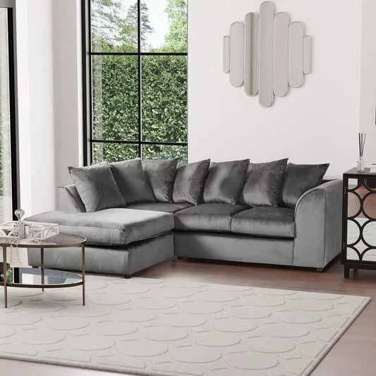 Asheville Plush Velvet 4 Seater Corner Sofa