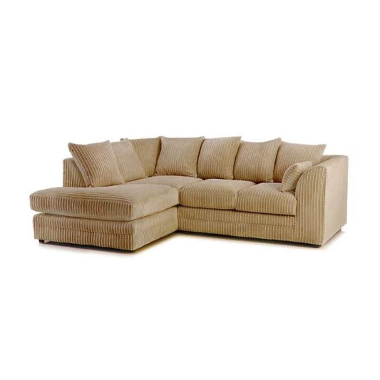 Manny L Shape Jumbo Cord 4 Seater Corner Sofa - Left Side