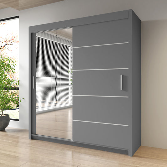 Lyon Mirrored Bedroom Sliding Door Wardrobe