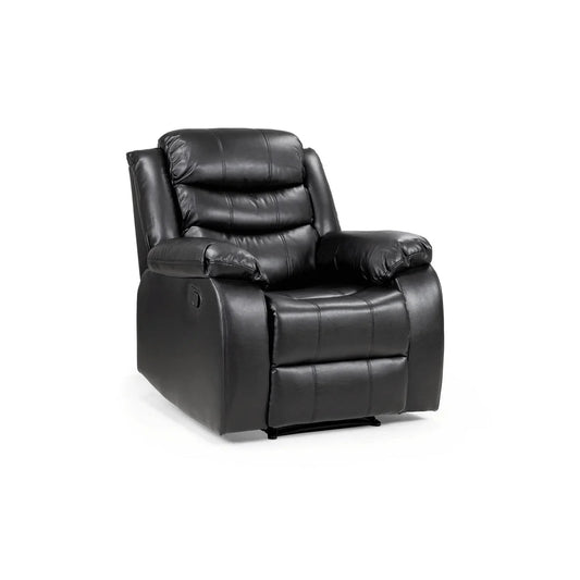 Parker Black Leather Recliner Sofa